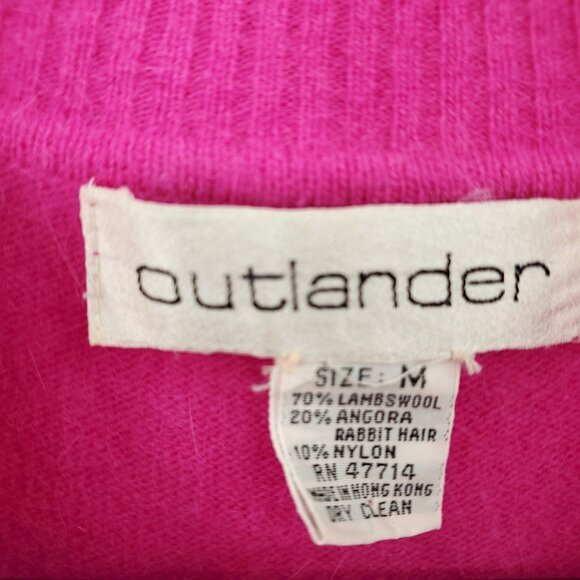 VTG Outlander Lambswool/Angora-Blend Polo Neck Relaxed Fit Sweater Dress M Pink - Picture 3 of 13